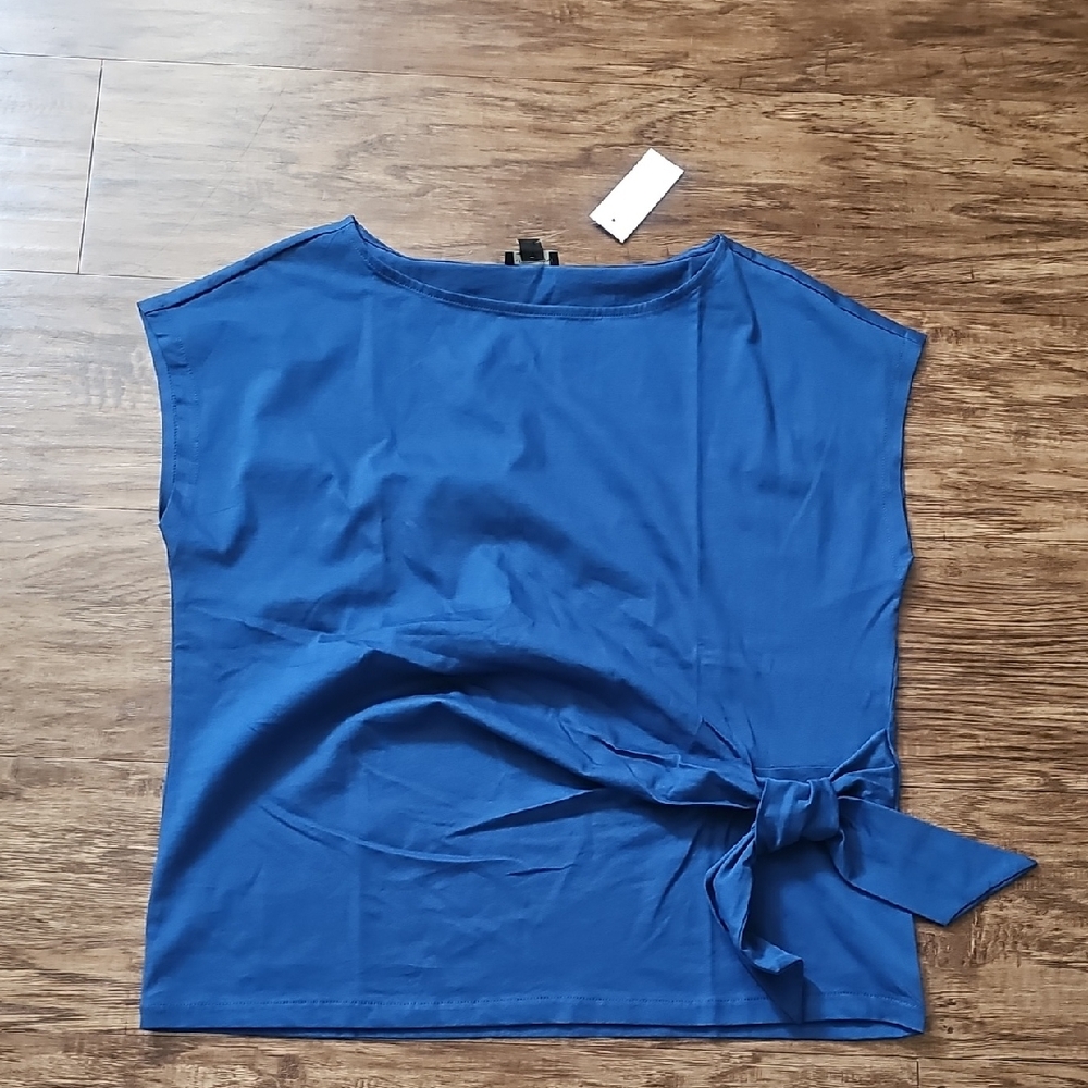 Ann Taylor Factory Royal Blue Blouse with Side Bow